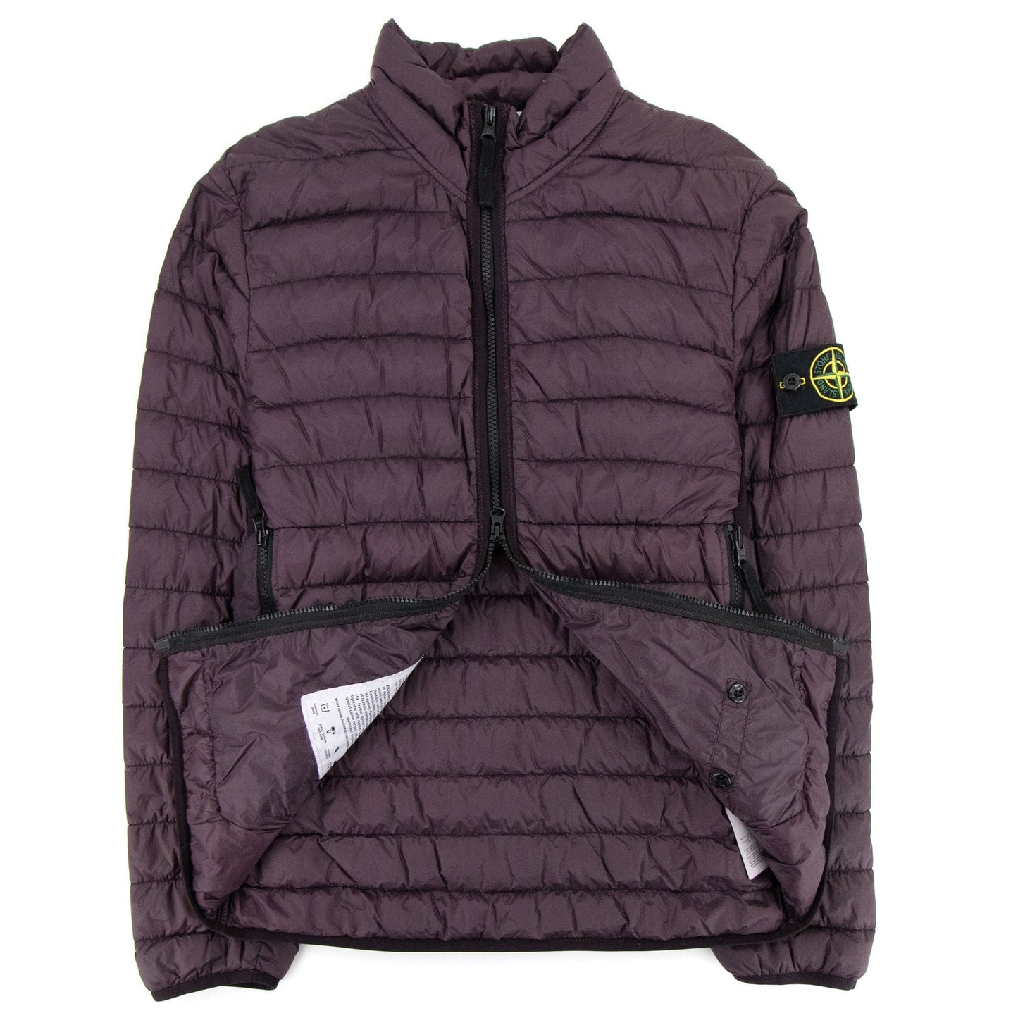 Stone Island Garment Dyed Micro Yarn Zip Jacket Maroon