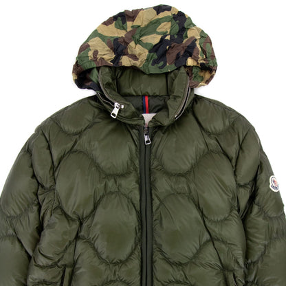 Moncler Saire Quilted Hooded Jacket Khaki