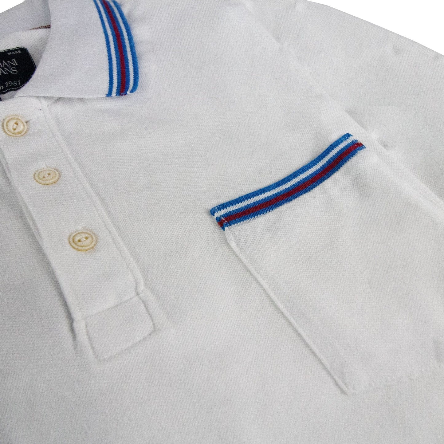 Armani Jeans Front Pocket S/s Polo White