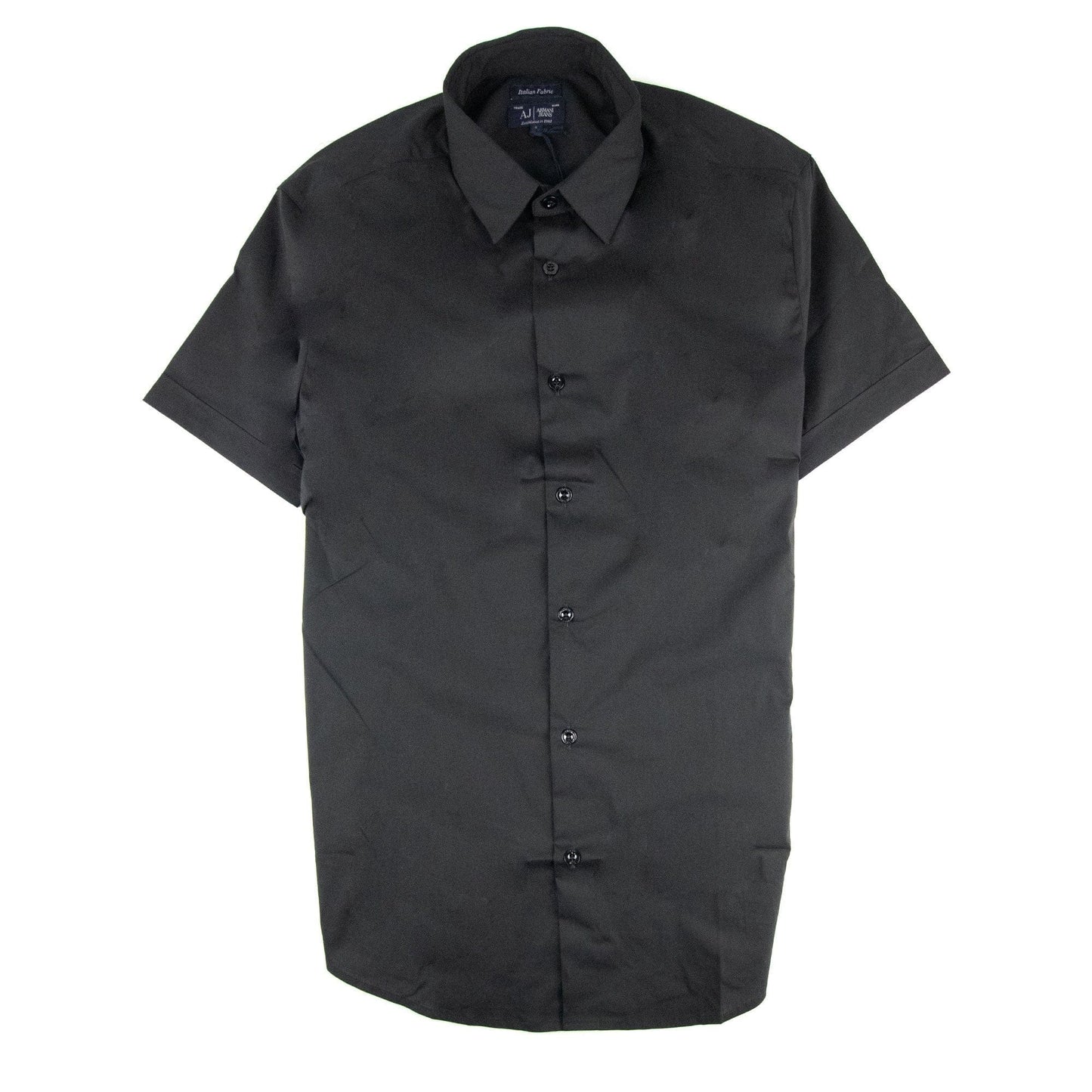 Armani Jeans Logo Italian Fabric S/s Shirt Black