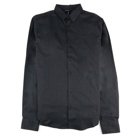 Armani Jeans Aj Embroidered Logo L/s Shirt Black