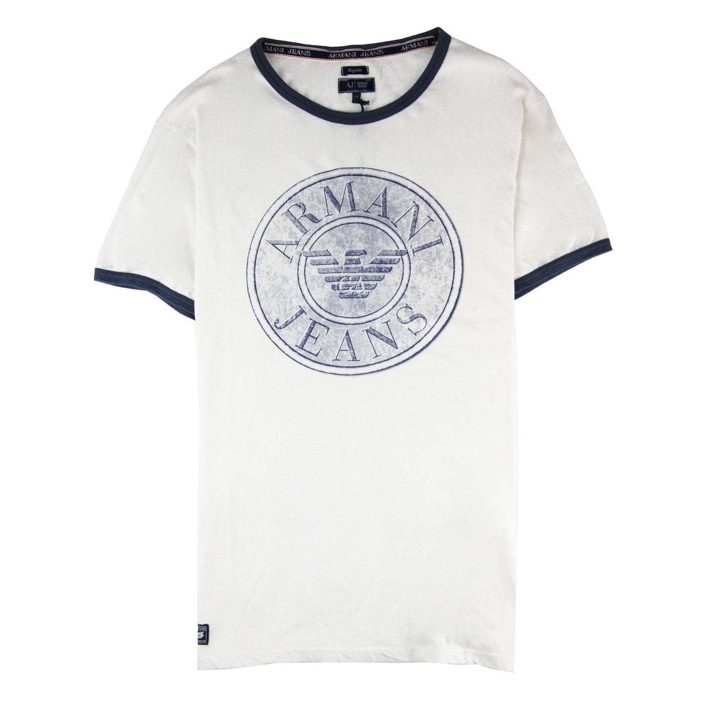 Armani Jeans Circle Logo S/s T Shirt Off White