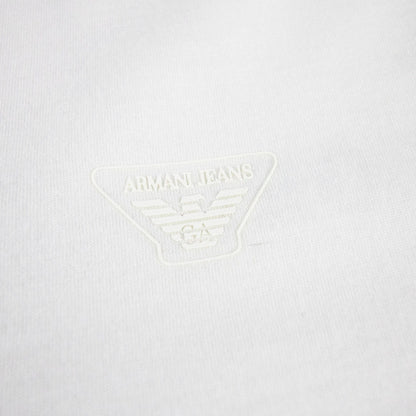 Armani Jeans Rubber Eagle Logo T Shirt White