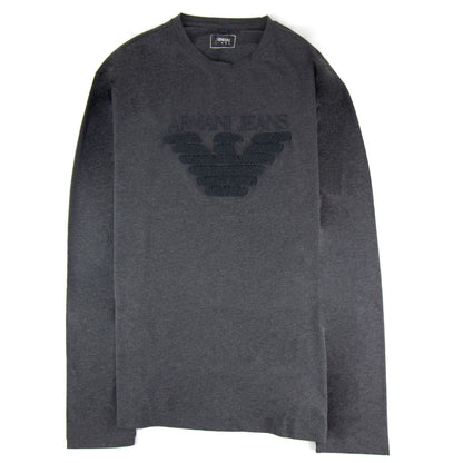 Armani Jeans Eagle Logo L/s T Shirt Grigio Grey