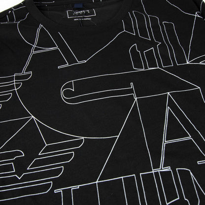 Armani Jeans Jersey Logo Print T Shirt Black