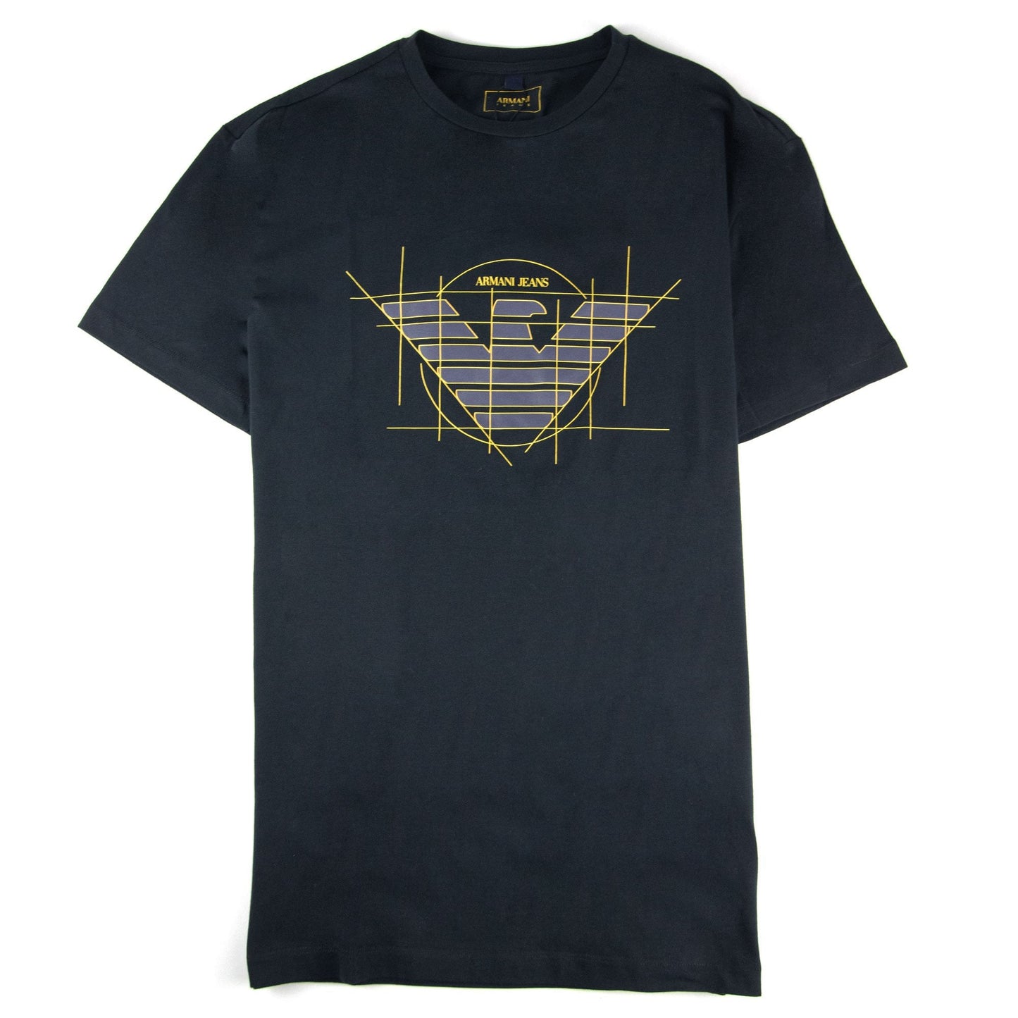 Armani Jeans Printed Logo T Shirt Blue Notte