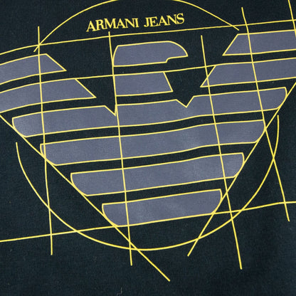 Armani Jeans Printed Logo T Shirt Blue Notte