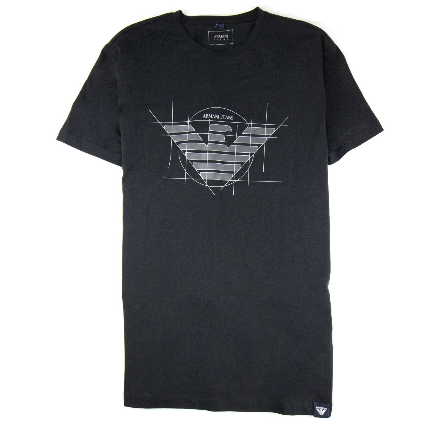 Armani Jeans Printed Logo T Shirt Black