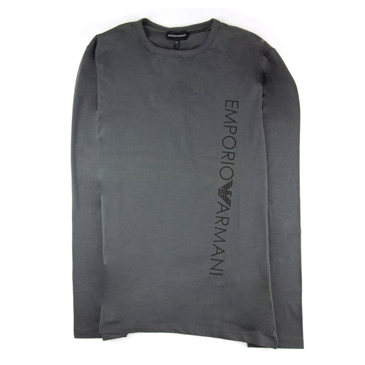 Emporio Armani Side Logo L/s T Shirt Charcoal