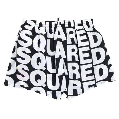 Dsquared2 Swim Shorts & Underw D2 Print Logo Swim Shorts Black/white