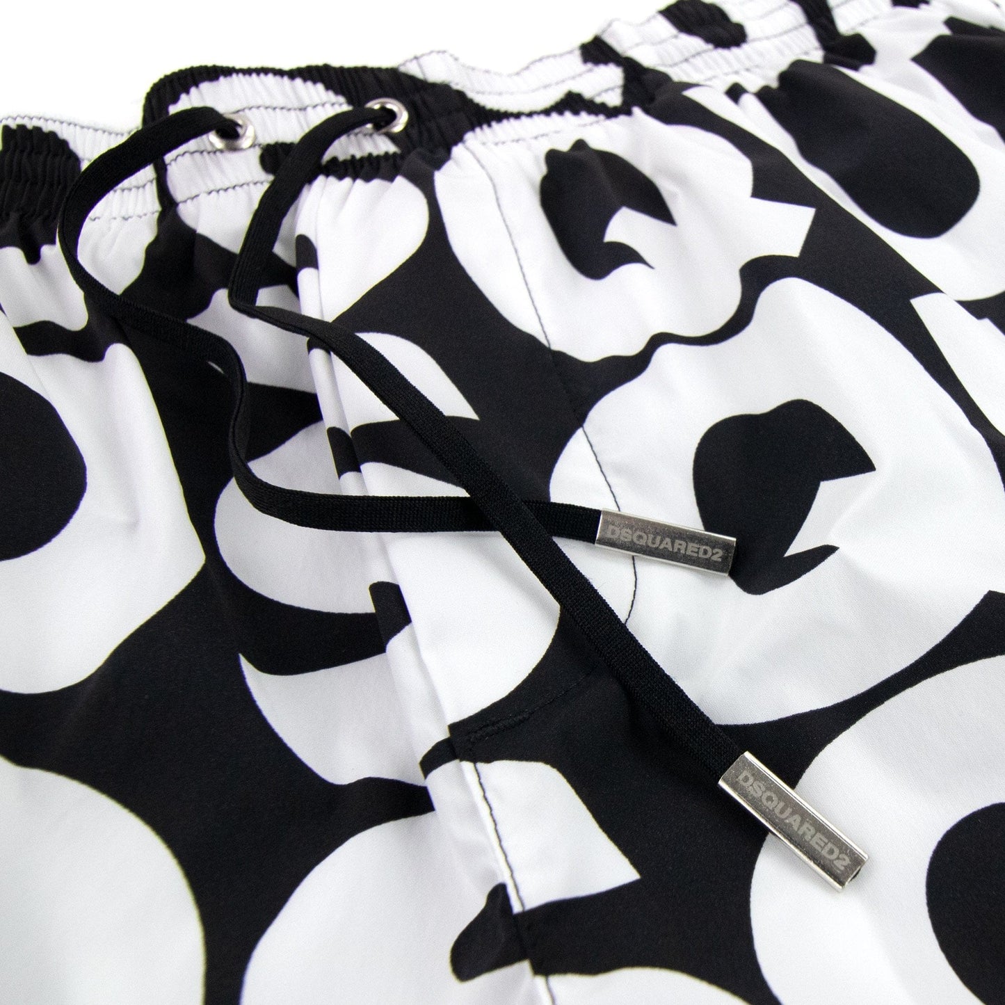 Dsquared2 Swim Shorts & Underw D2 Print Logo Swim Shorts Black/white