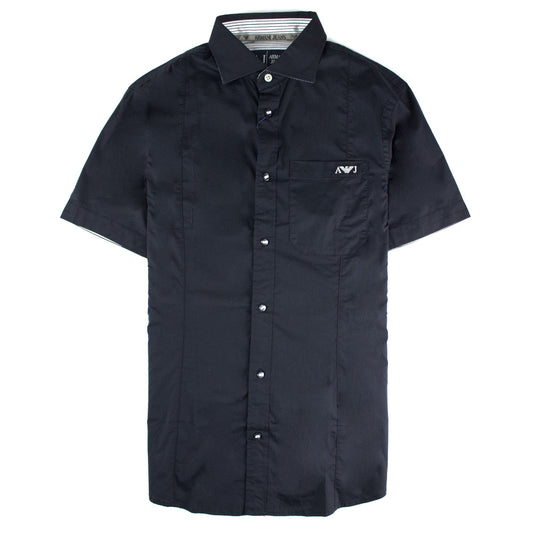 Armani Jeans Aj Embroidered Logo S/s Shirt Navy