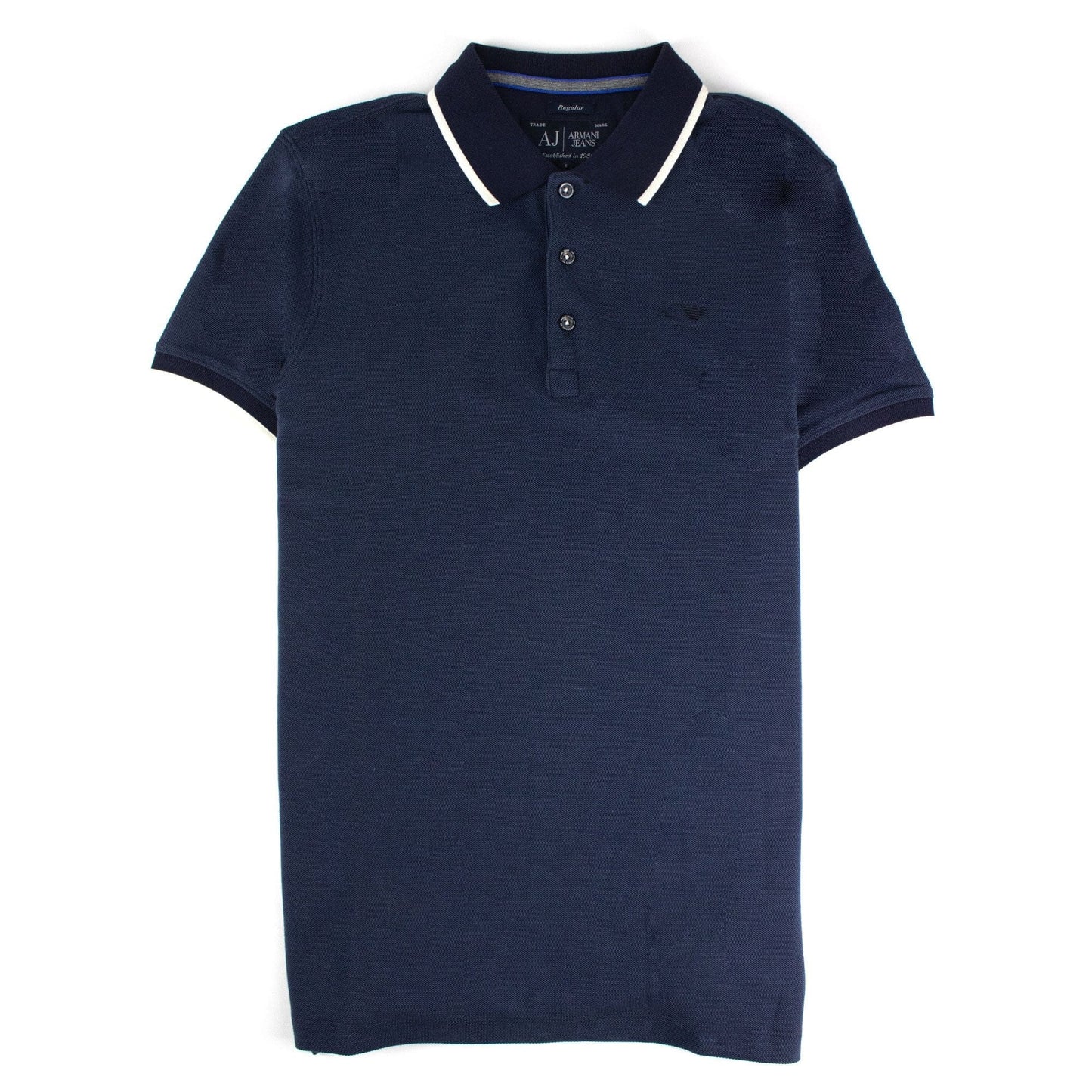 Armani Jeans Aj Embroidered Logo S/s Polo Blue