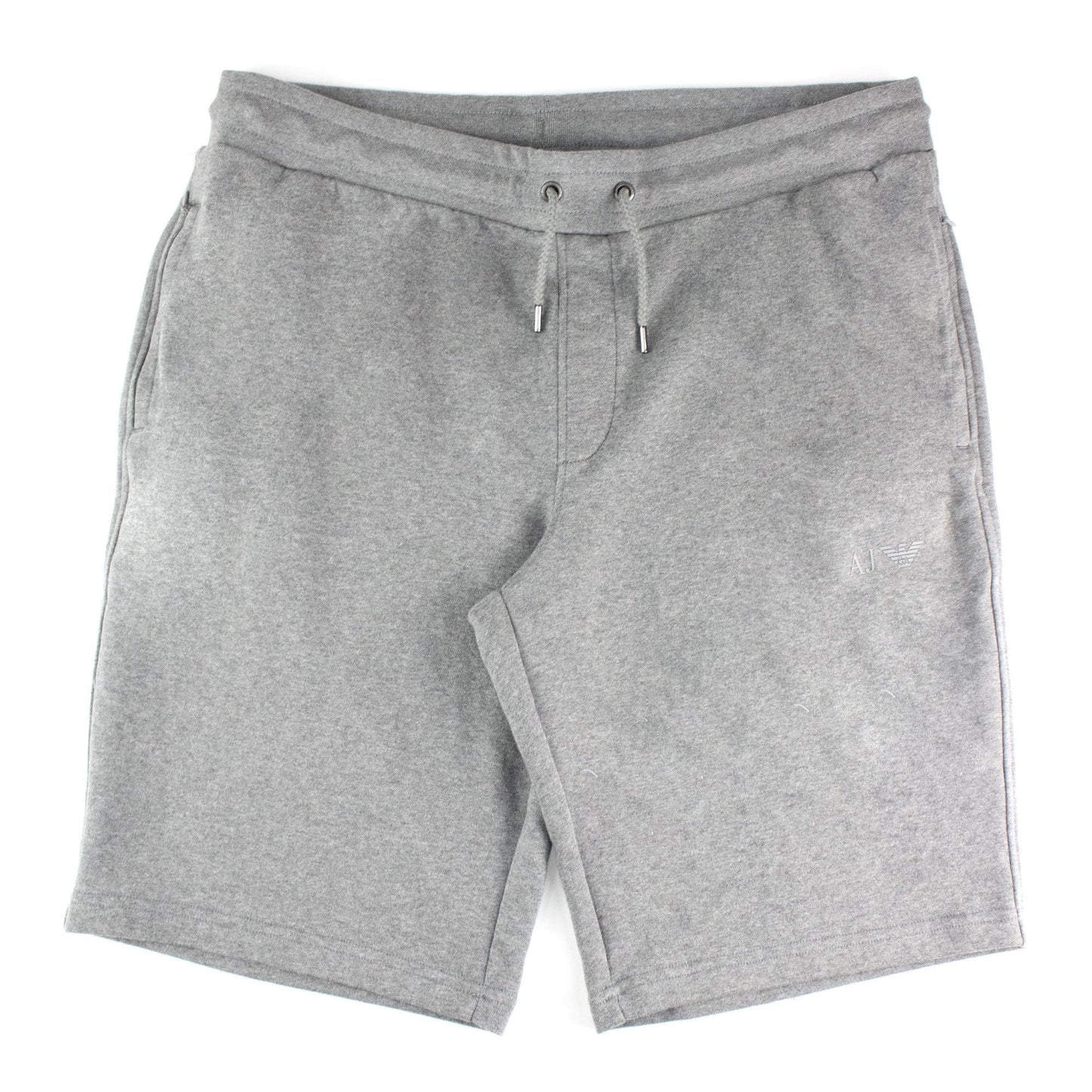 Armani Jeans Aj Rubber Logo Cotton Shorts Melange Grigio