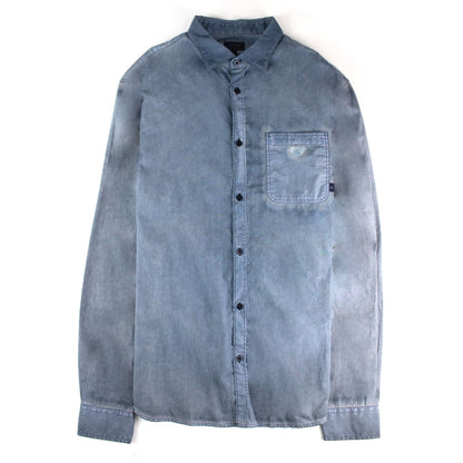 Armani Jeans Cotton Denim L/s Shirt Blue Avio