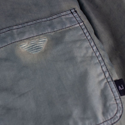 Armani Jeans Cotton Denim L/s Shirt Blue Avio