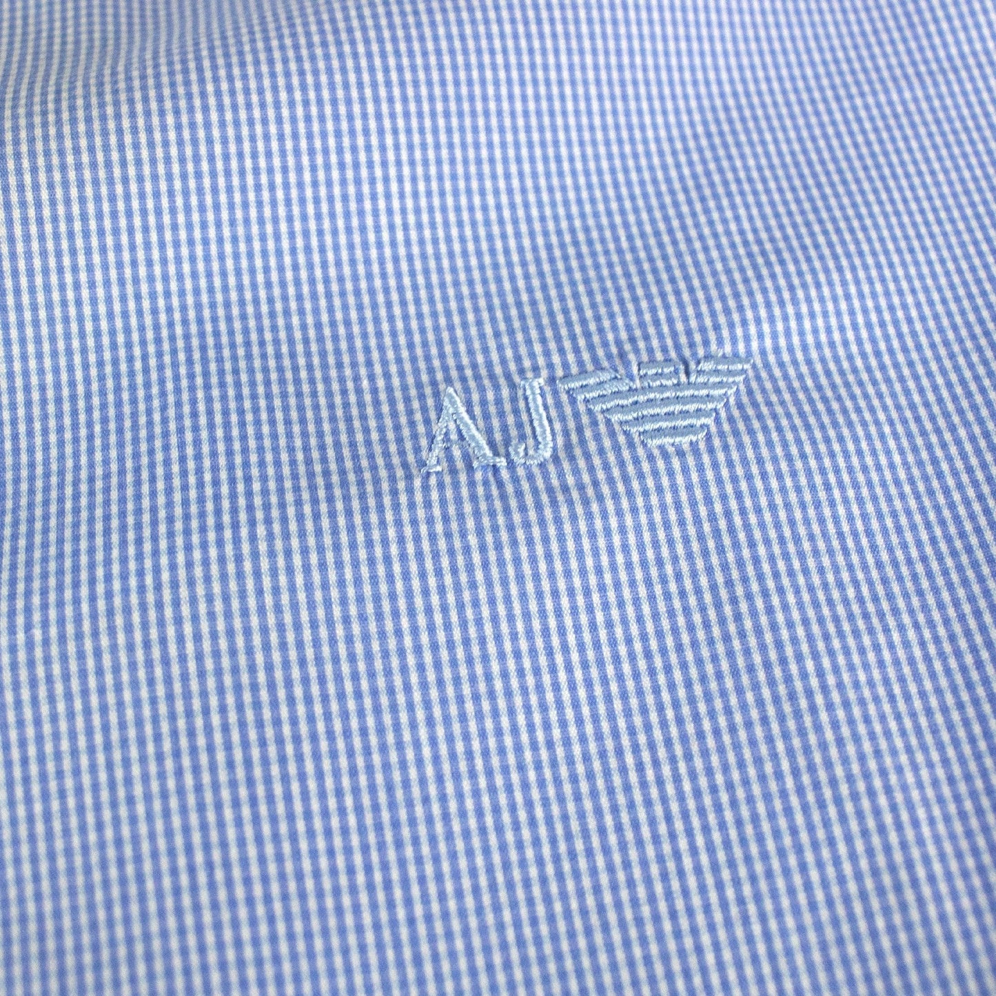 Armani Jeans Logo Italian Fabric S/s Shirt Azzurro