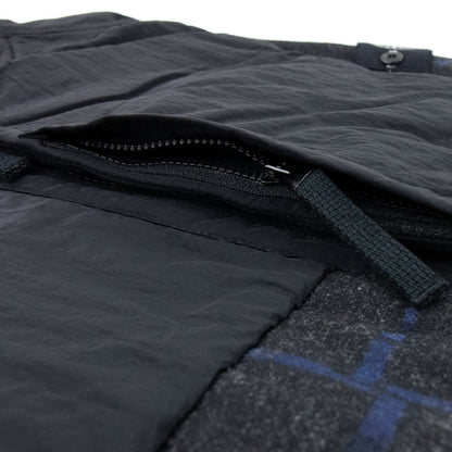 Stone Island House Check Wool And Nylon Jacket Dark Grey V0065
