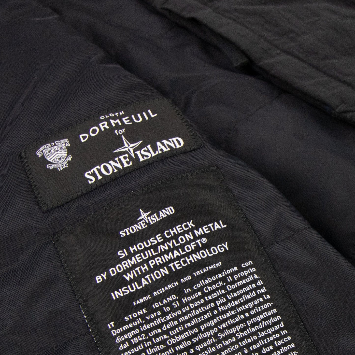 Stone Island House Check Wool And Nylon Jacket Dark Grey V0065