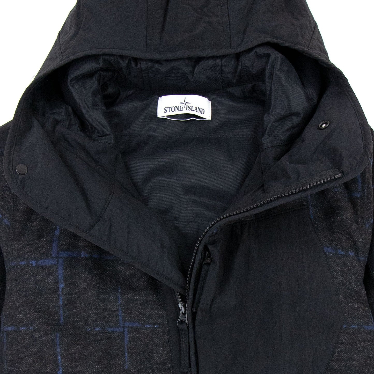 Stone Island House Check Wool & Nylon Jacket Dark Grey V0065