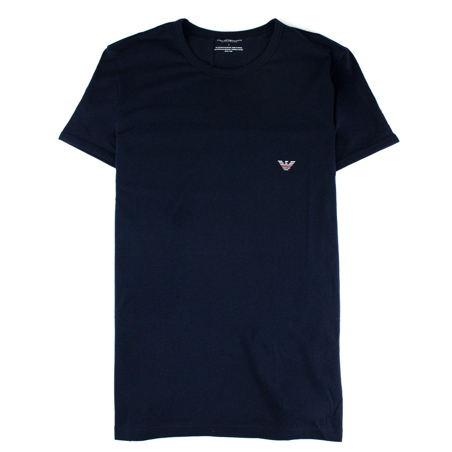 Emporio Armani Eagle Front &amp; Back Logo T Shirt Navy