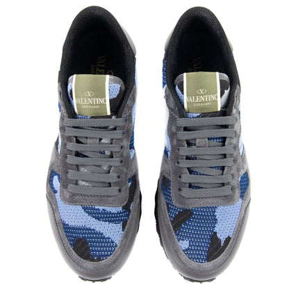 Valentino Mesh Fabric Camouflage Sneaker Nero Mid 2fm