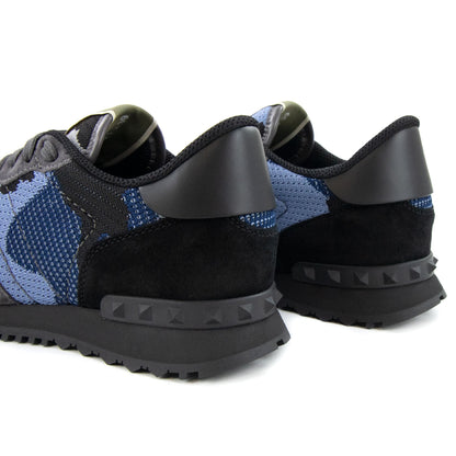 Valentino Mesh Fabric Camouflage Sneaker Nero Mid 2fm