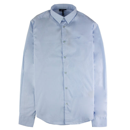 Armani Jeans Aj Embroidered Logo L/s Shirt Azzurro