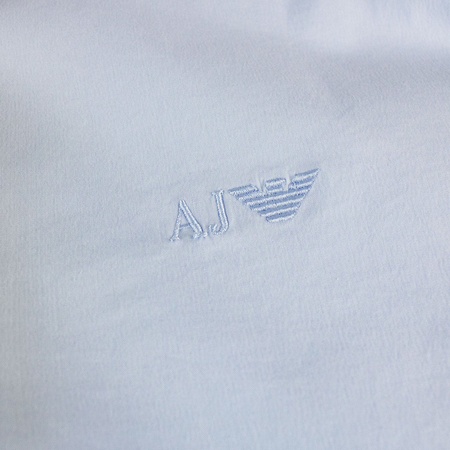 Armani Jeans Aj Embroidered Logo L/s Shirt Azzurro