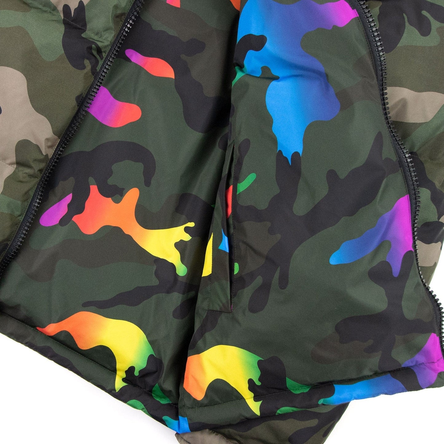 Valentino Reversible Rainbow Camo Down Jacket Camo 3am
