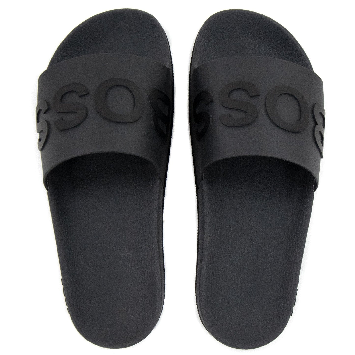 Hugo Boss Embossed Logo Monogram Slides Medium Grey