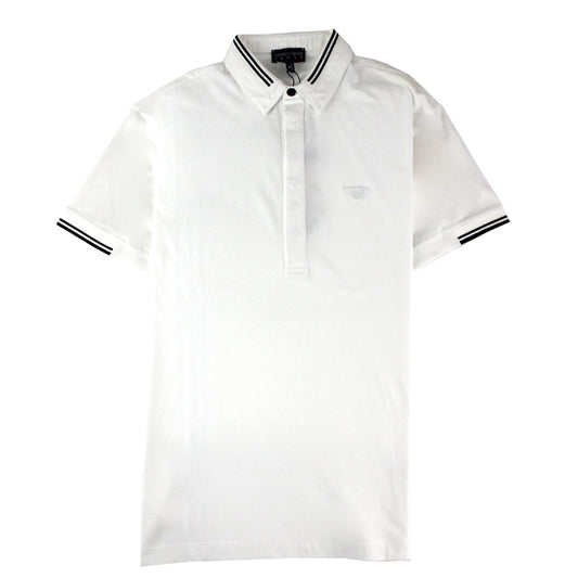 Emporio Armani Hidden Placket S/s Polo Bianco Ottico