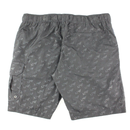 Armani Jeans All Over Logo Print Swim Shorts Dark Navy