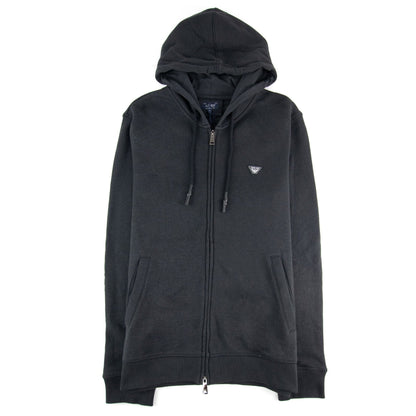 Armani Jeans Eagle Logo Zip Up Hoody Black