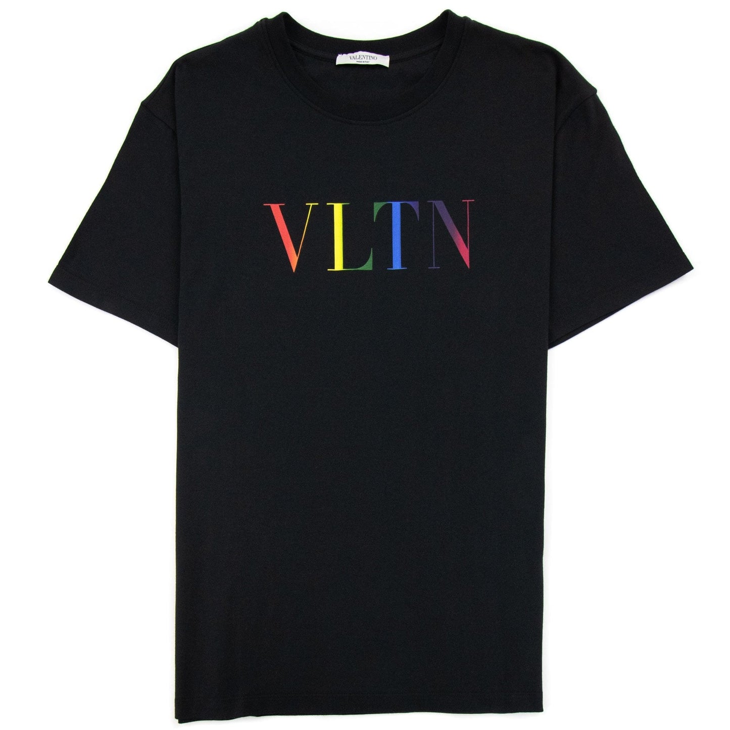 Valentino Multi Colour Logo Print T Shirt Black 20t