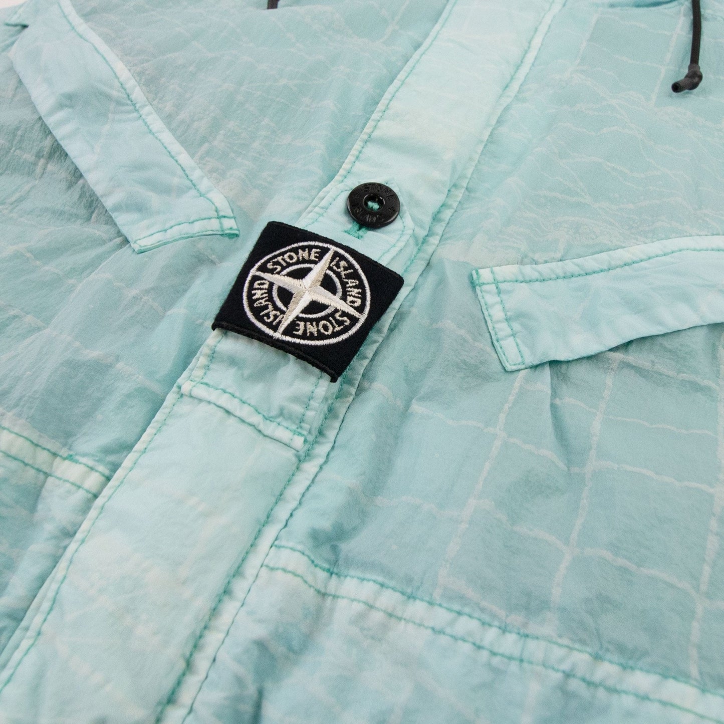 Stone Island 42999 Reflective Grid On Lamy-tc Parka Aqua V0044
