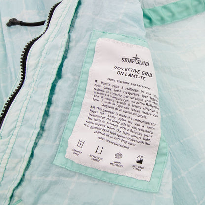 Stone Island 42999 Reflective Grid On Lamy-tc Parka Aqua V0044