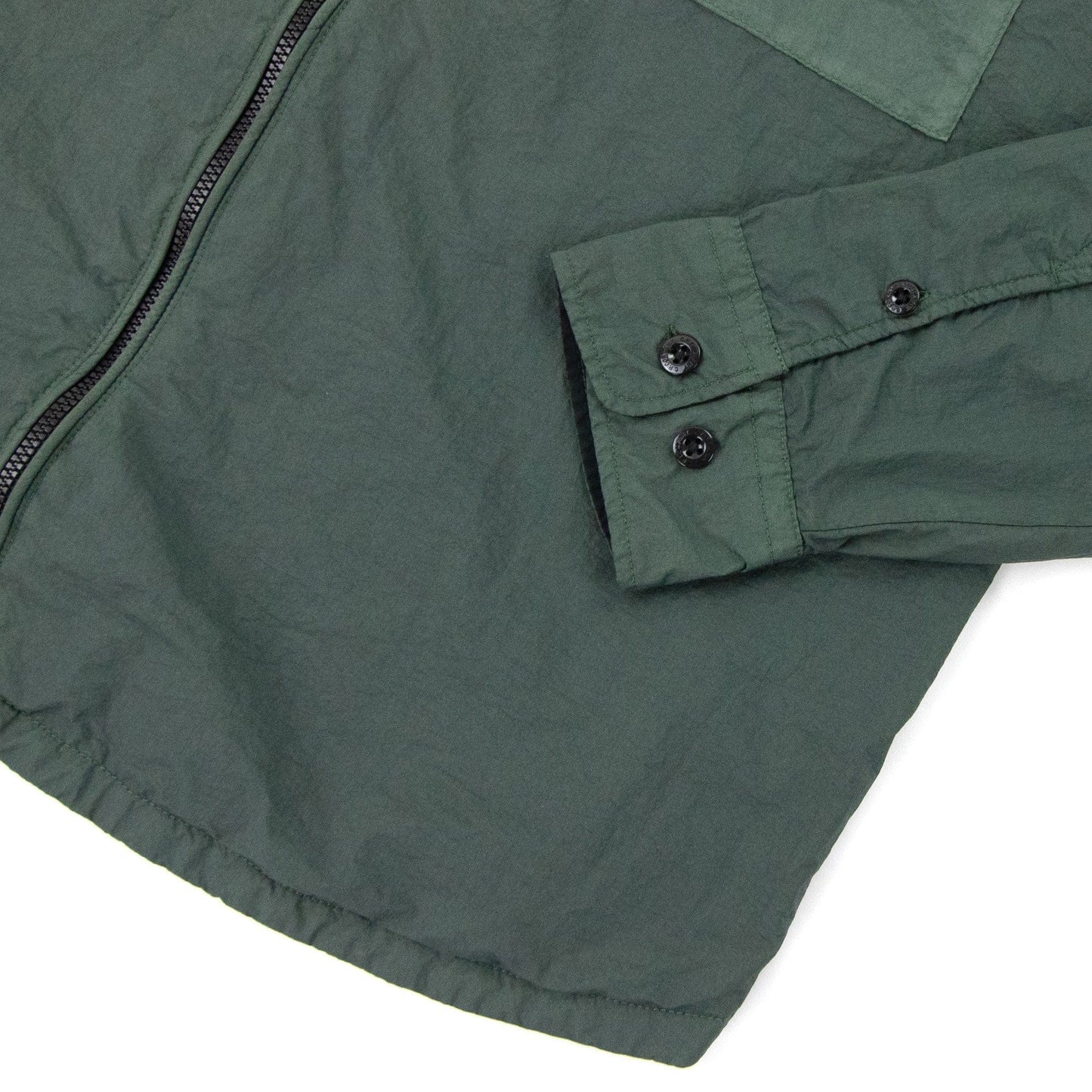 CP Company Taylon L Zip Up Nylon Overshirt Green 668
