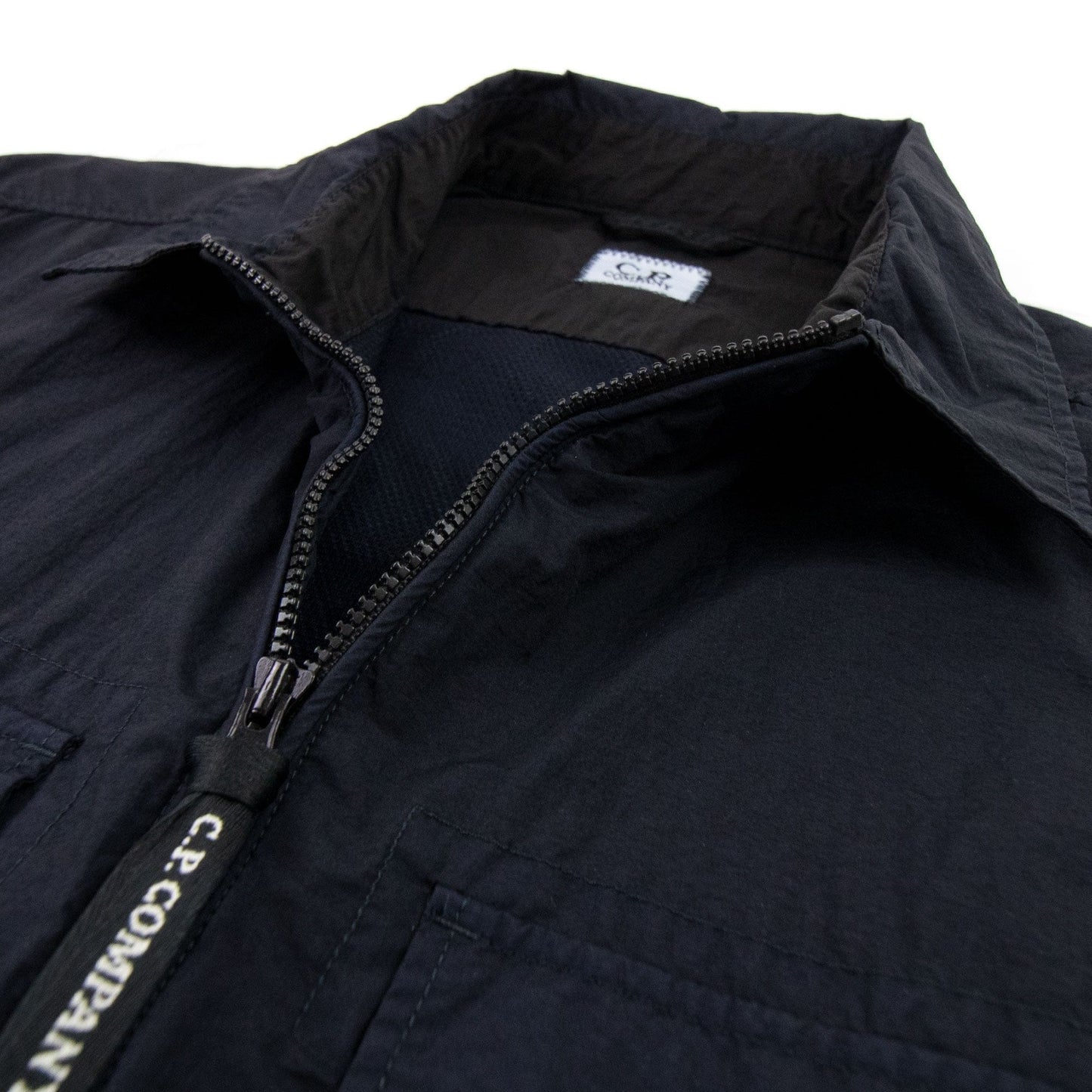 CP Company Arm Lens Zip Up Nylon Overshirt Navy 888