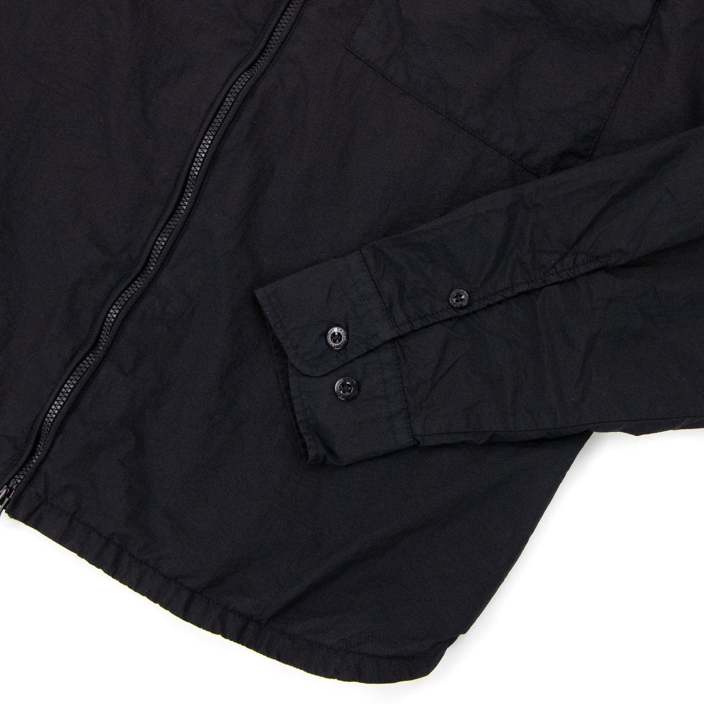 CP Company Arm Lens Zip Up Nylon Overshirt Black 999
