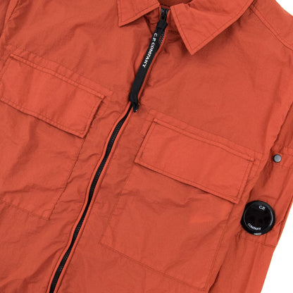 CP Company Arm Lens Zip Up Nylon Overshirt Orange 468