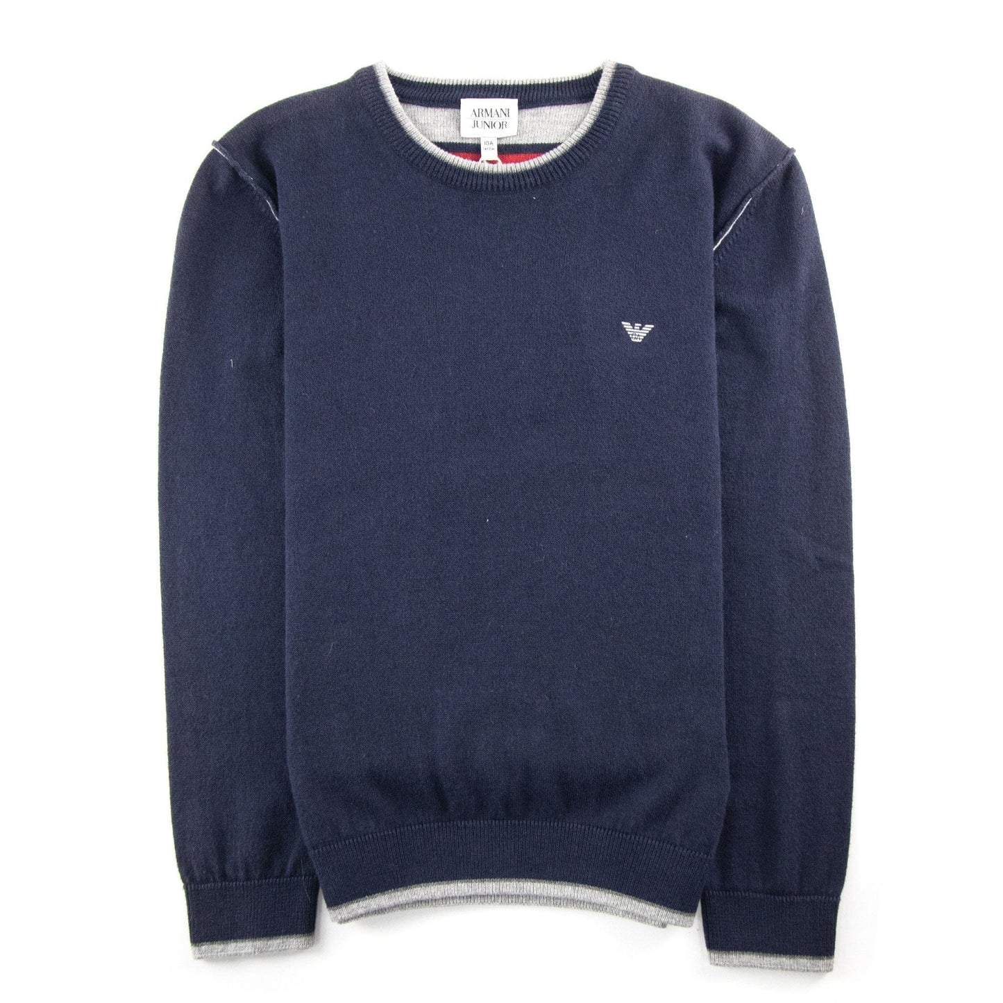 Armani Junior Crewneck Knitted Sweatshirt Navy