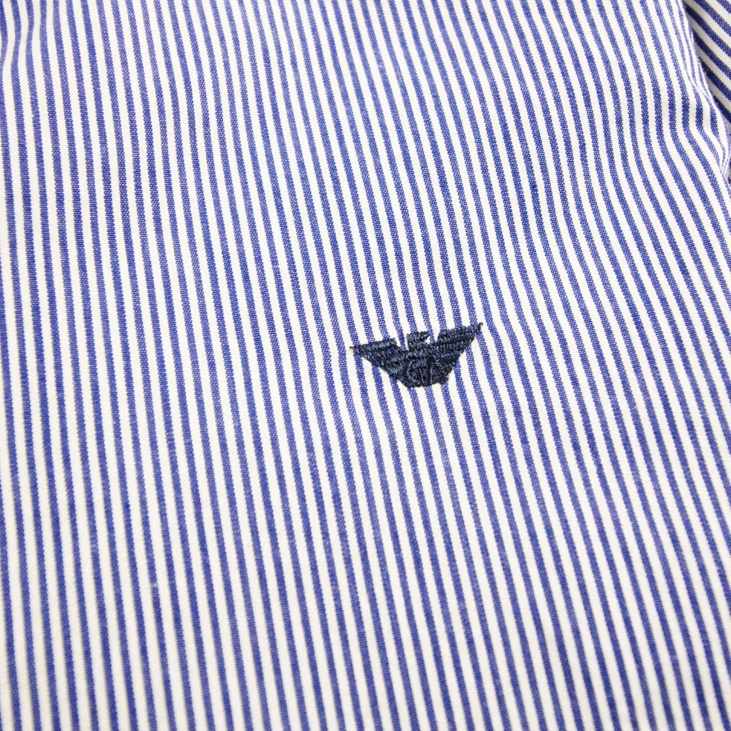 Armani Junior Embossed Logo Stripe S/s Shirt Baby Blue