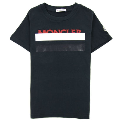 Moncler Junior Rubber Logo Maglia T Shirt Black