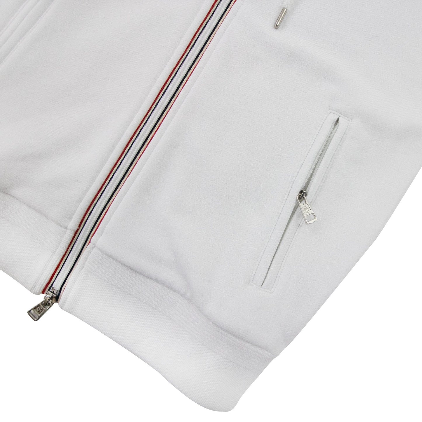 Moncler Logo Sleeveless Zip Up Hoodied Sweat White 001
