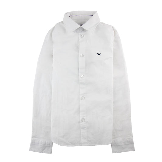 Armani Junior Embossed Eagle Logo L/s Shirt White