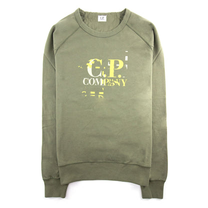 CP Company Raglan Sweatshirt Front Logo Khaki