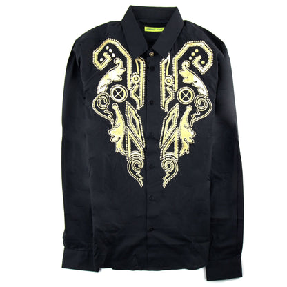 Versace Jeans Stud &amp; Embroidered L/s Shirt Black