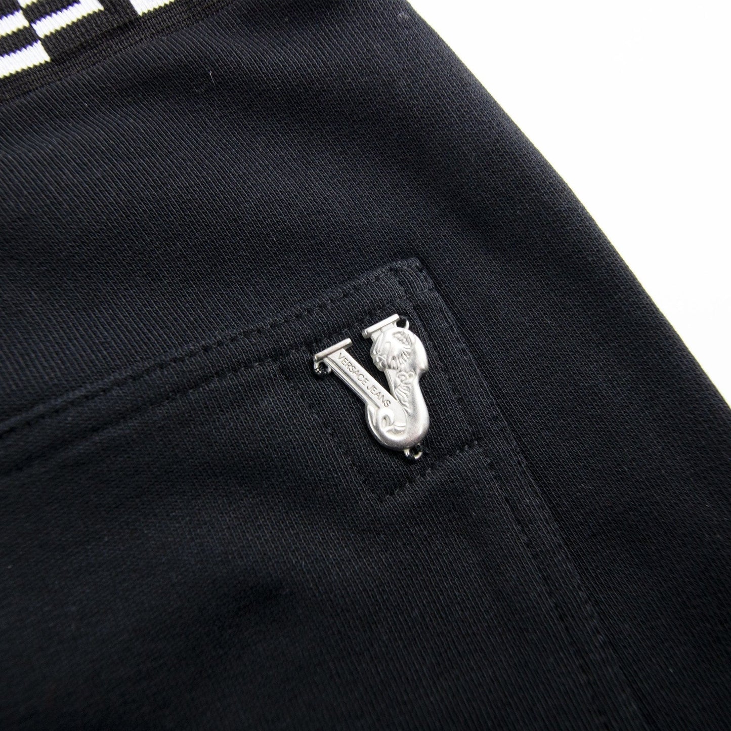 Versace Jeans Waist &amp; Cuff Logo Pants Black