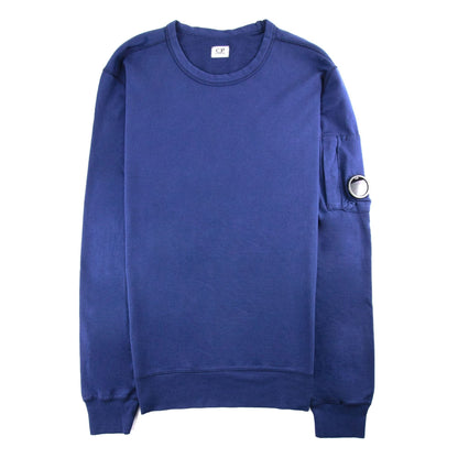 Cp Company Light Fleece Lens Crew Sweatshirt Blue 877